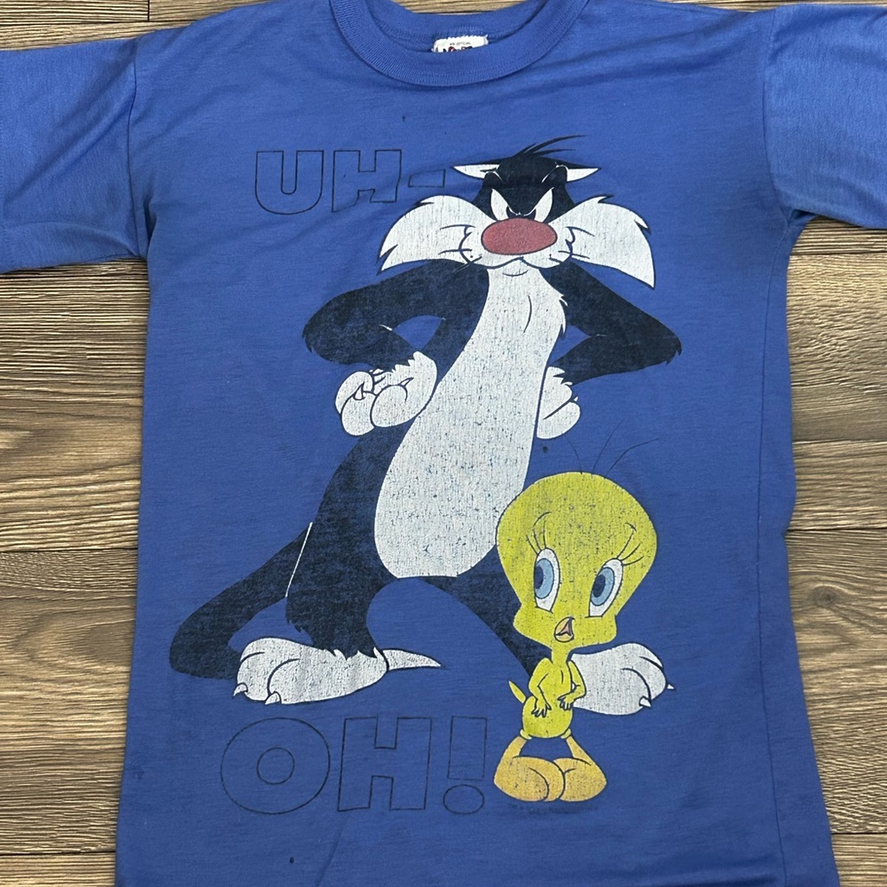 Warner Bros. Blue and Yellow Looney Tunes Tee